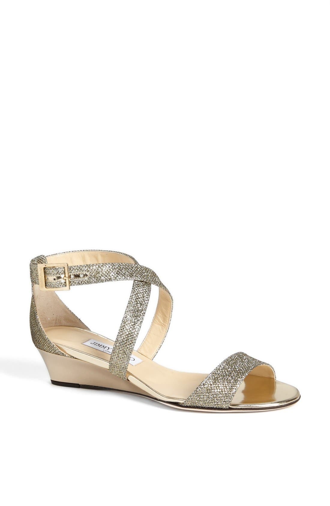 'Chiara' Wedge Sandal, Main, color, LIGHT BRONZE