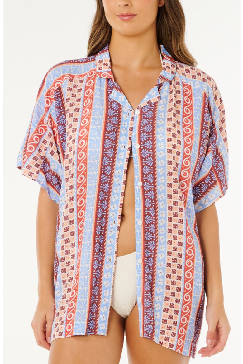 Ventura Print Camp Shirt, Main, color, BLUE MULTI