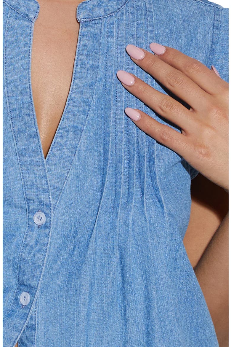 Ajay Short Sleeve Denim Button-Up Shirt, Alternate, color, LIGHT WASH