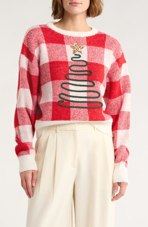 Checkered Tree Sweater