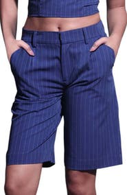Walter Baker Tristain Pinstripe Bermuda Shorts