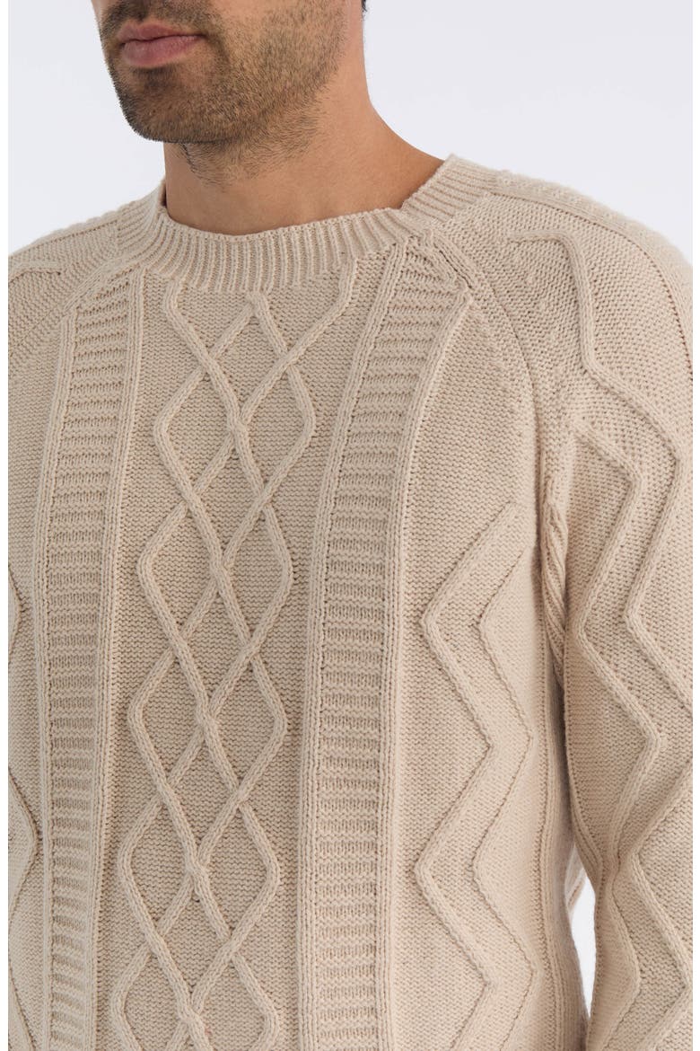 Cable Knit Sweater, Alternate, color, CREAM
