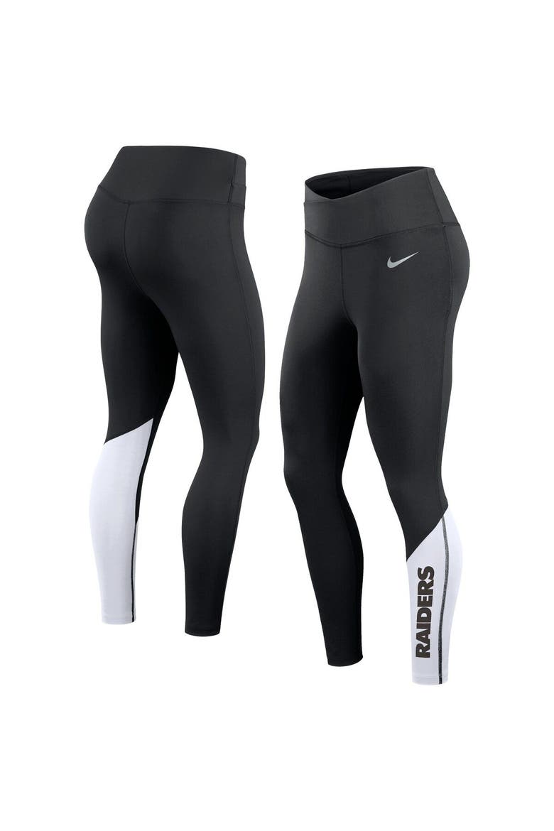 Women's Nike Black/White Las Vegas Raiders 7/8 Performance Leggings, Alternate, color, Black