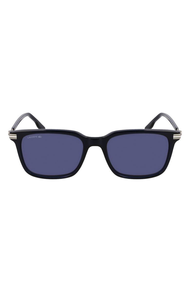 Lacoste The Line 53mm Square Sunglasses, Main, color, Black/ Transparent Blue