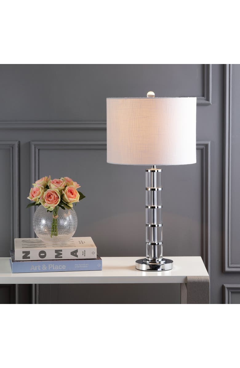 JONATHAN Y Hailey Crystal LED Table Lamp, Main, color, Chrome