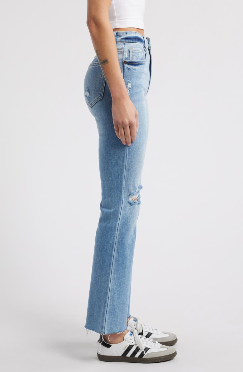 HIDDEN JEANS Ripped Mid Rise Flare Jeans, Alternate, color, Med Wash