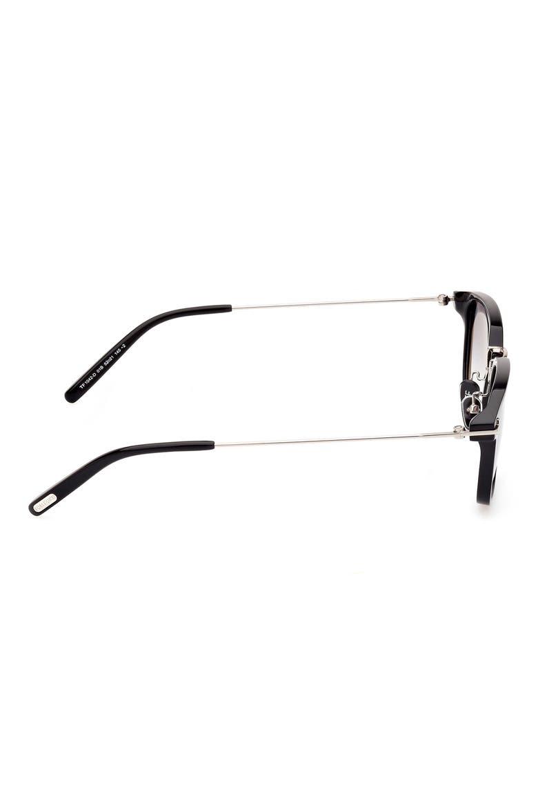 52mm Rectangular Sunglasses, Alternate, color, SHINY BLACK / GRADIENT SMOKE