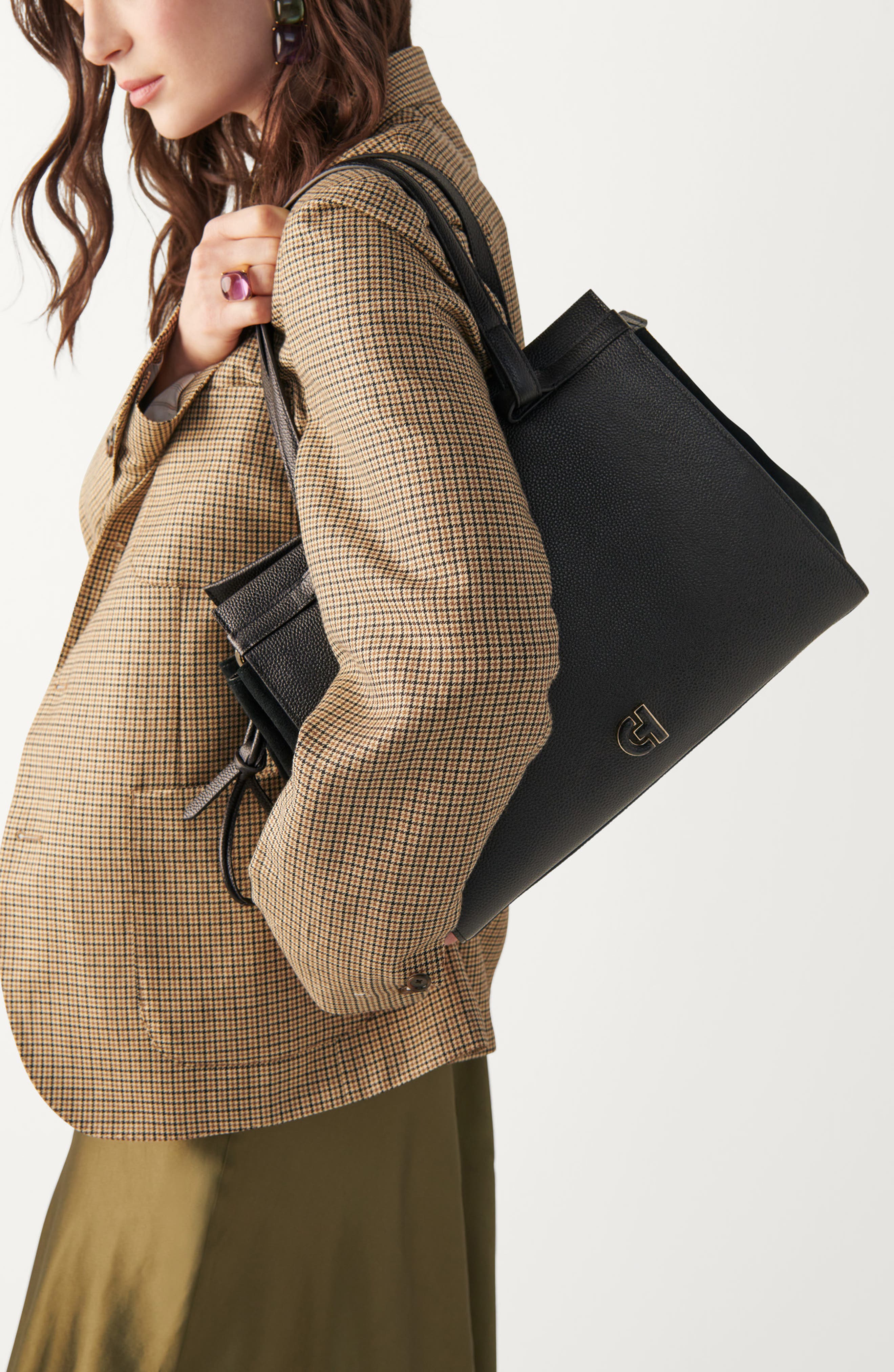 Cole Haan Grand Ambition Leather Cinched Satchel Bag, Alternate, color, 