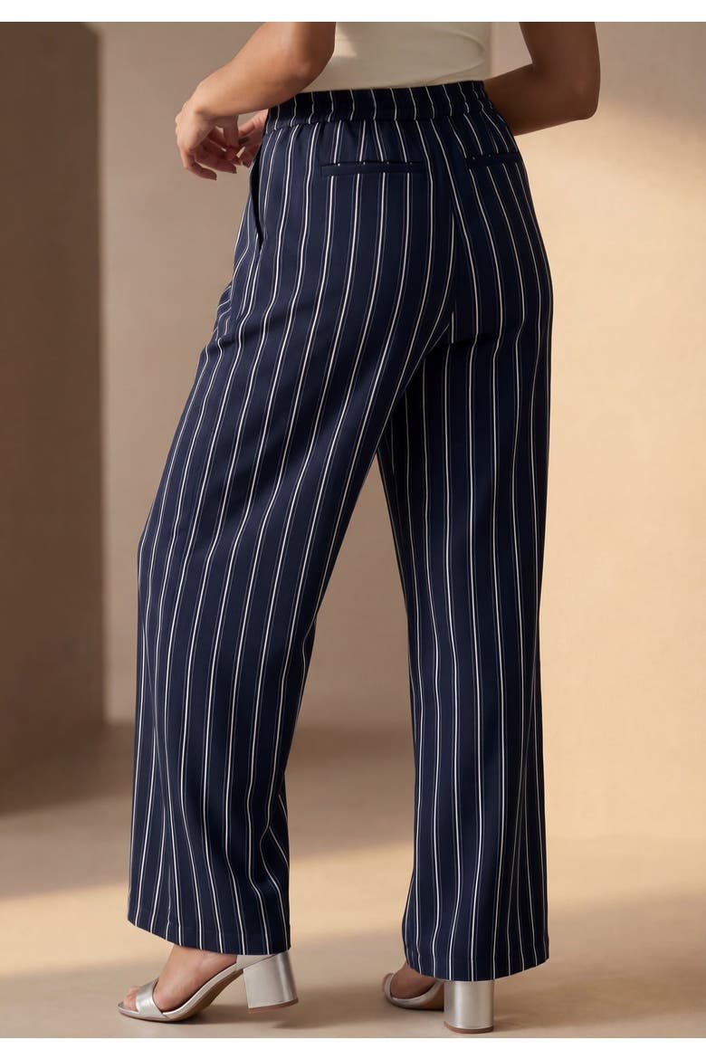 Bi-Stretch Wide Leg Pant, Alternate, color, NAVY TAILORED STRIPE