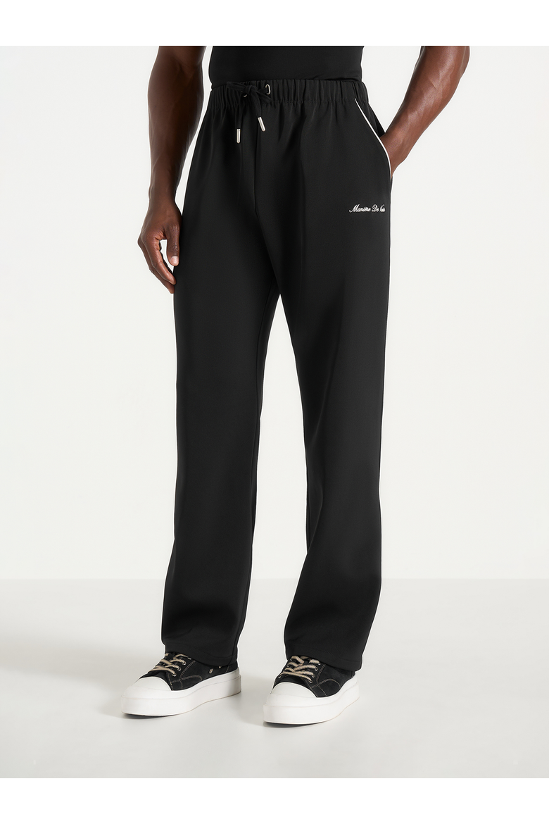 Signature Piped Track Pants, Main, color, Black