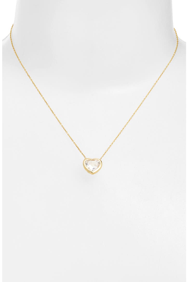 Heart Bezel Pendant Necklace, Alternate, color, GOLD/ WHITE