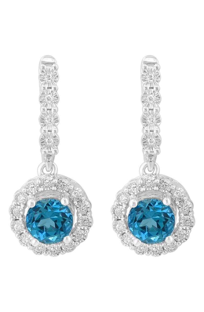 EFFY Blue Topaz & Diamond Drop Earrings, Main, color,