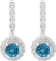 EFFY Blue Topaz & Diamond Drop Earrings