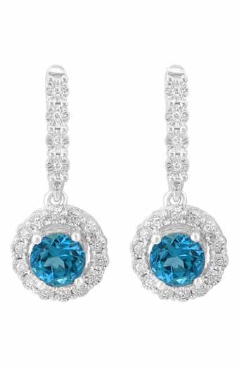EFFY Blue Topaz & Diamond Drop Earrings