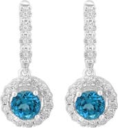 EFFY Blue Topaz & Diamond Drop Earrings