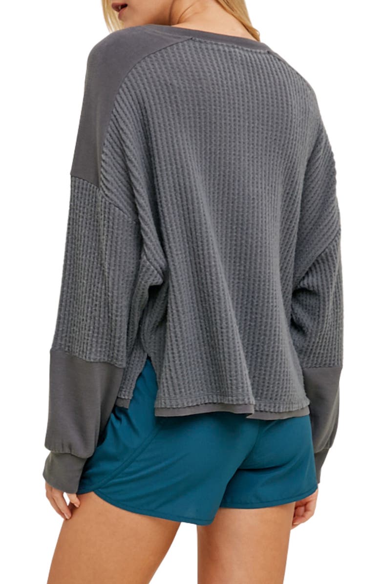 WISHLIST Thermal Henley Pullover, Alternate, color, Charcoal