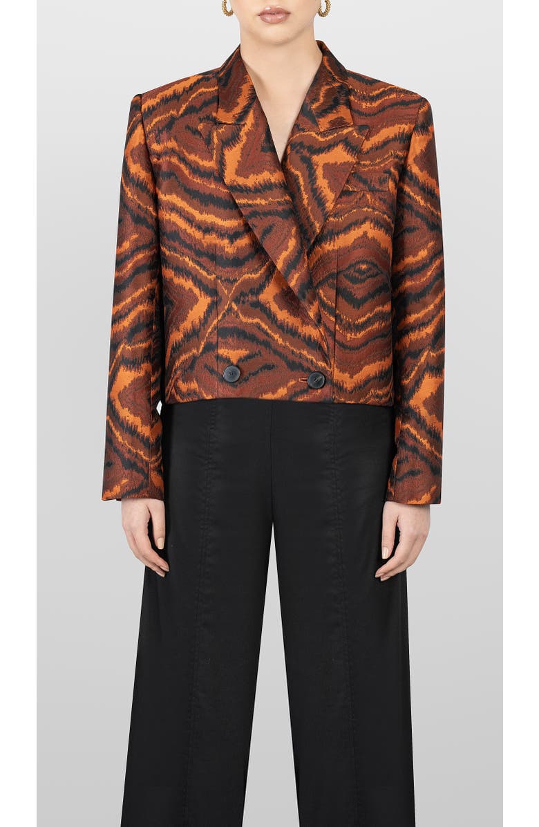 LAURA APARICIO Jacquard Jacket, Main, color, Orange