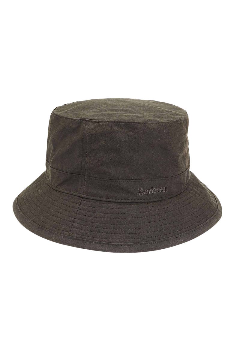 Waxed Cotton Bucket Hat, Main, color, OLIVE