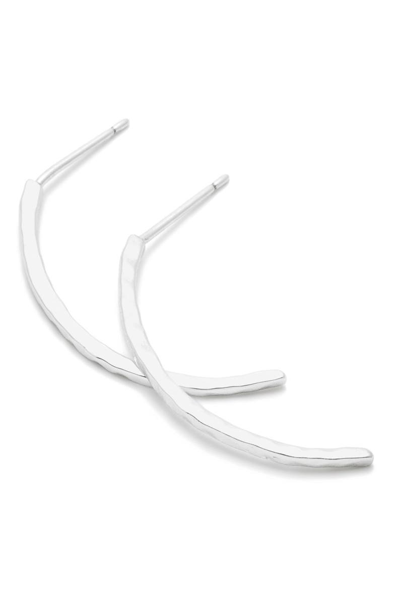 'Taner' Half Hoop Drop Earrings, Alternate, color, SILVER