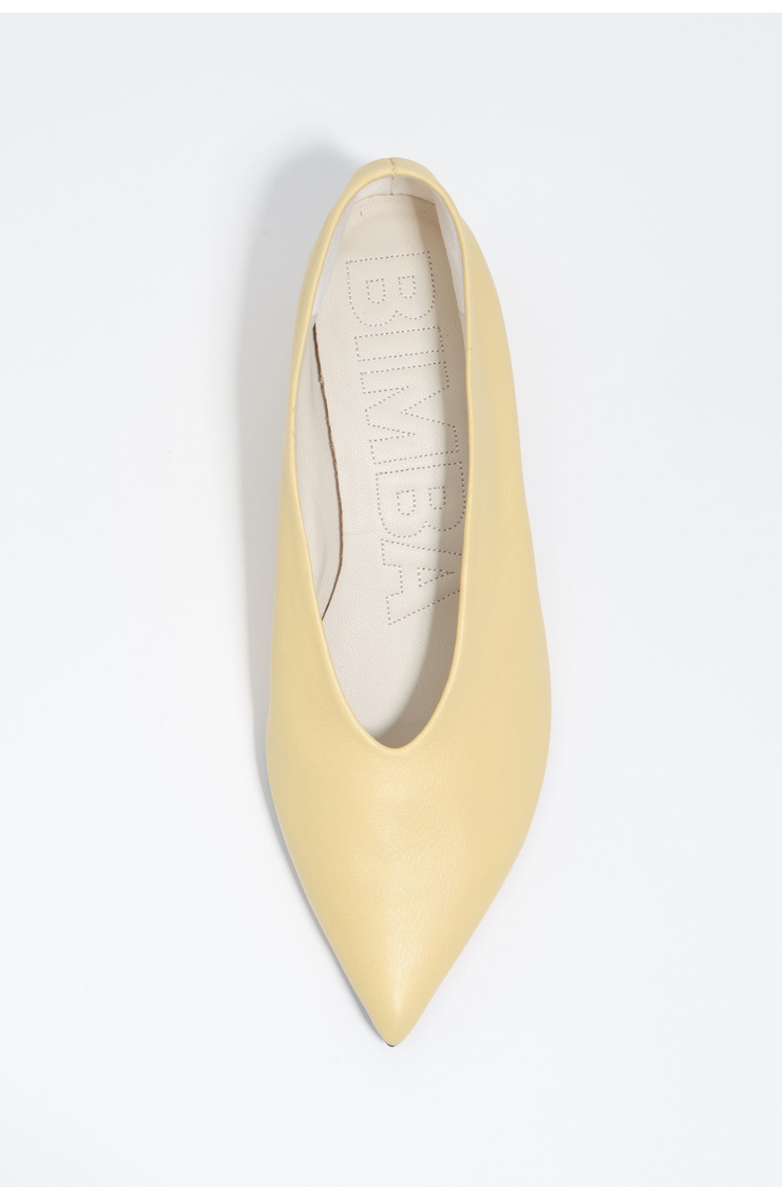 Leather Mid-Heel Shoe., Alternate, color, LIGHT YELLOW