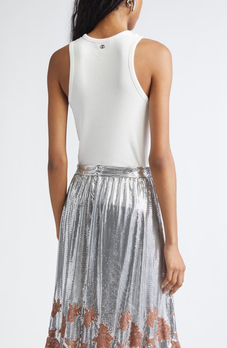 Rabanne Grommet Detail Jersey Tank, Alternate, color, White