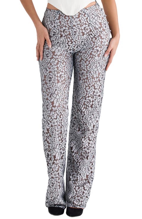 Mara Floral Lace Straight Leg Trousers