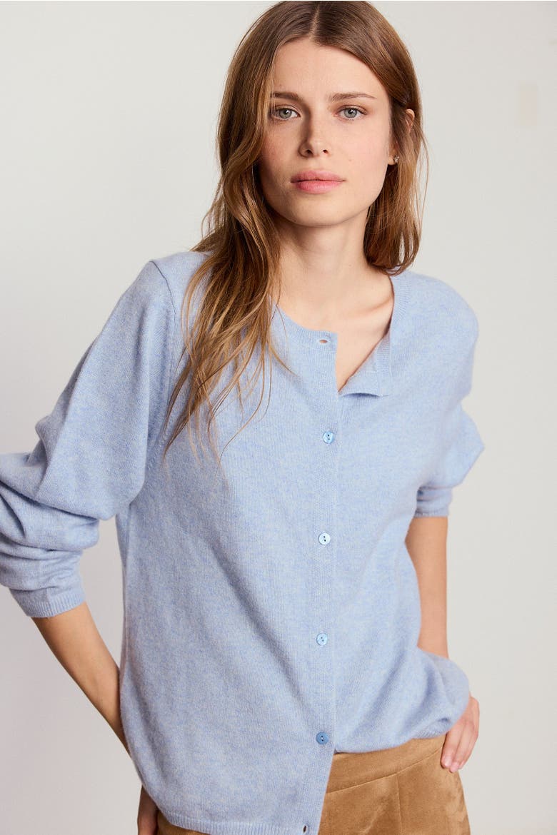 The Cashmere Crew Sweater, Alternate, color, Heather Blue