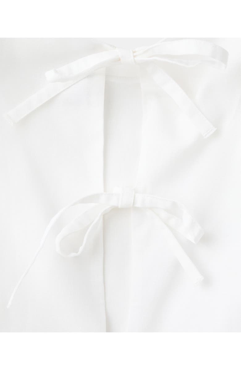 MANGO Embroidered Tie Back Sleeveless Crop Top, Alternate, color, Off White