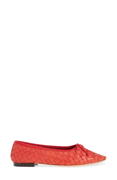 Shop Loeffler Randall Landry Woven Ballet Flat In Red