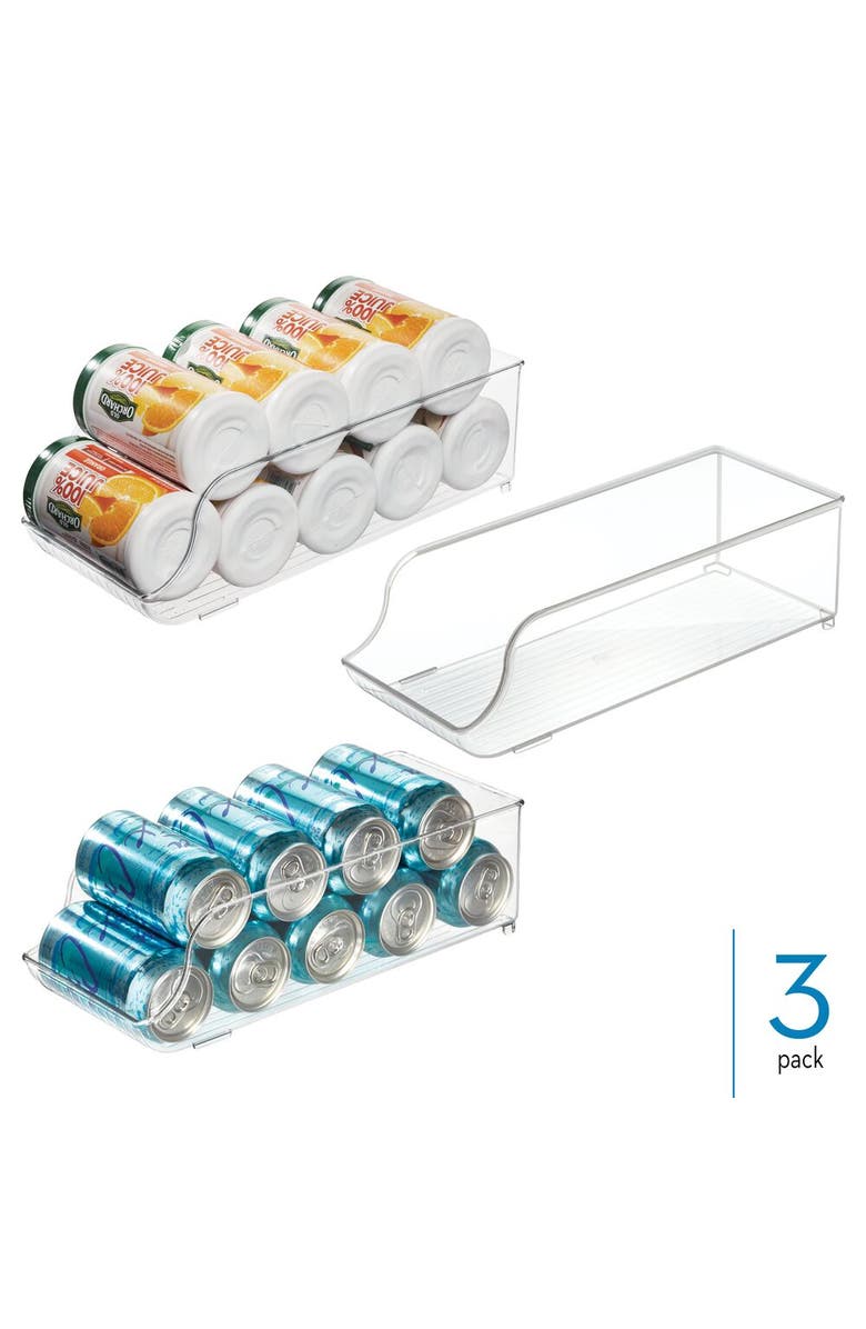 mDesign Stackable Soda Can Dispenser, Set of 3, Clear, Made in USA, Alternate, color, Clear