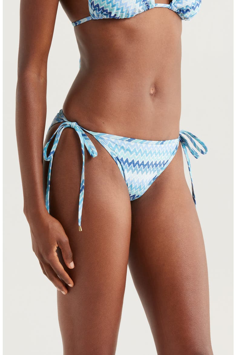 Moriah Metallic Chevron Bikini Bottoms, Alternate, color, BEACH BLUE CHEVRON