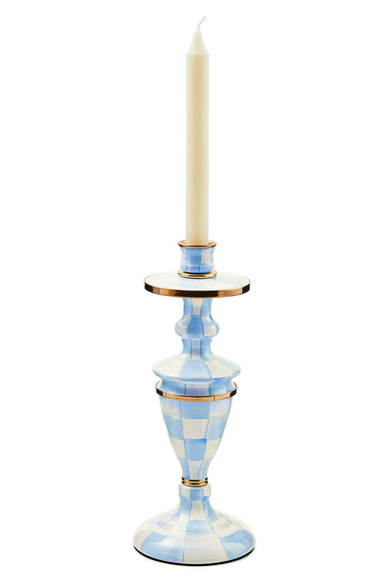 Sky Check Medium Candlestick, Alternate, color, SKY CHECK