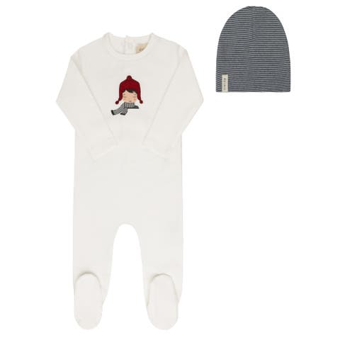 French Terry Autumn Kids Collection - Footie + Beanie