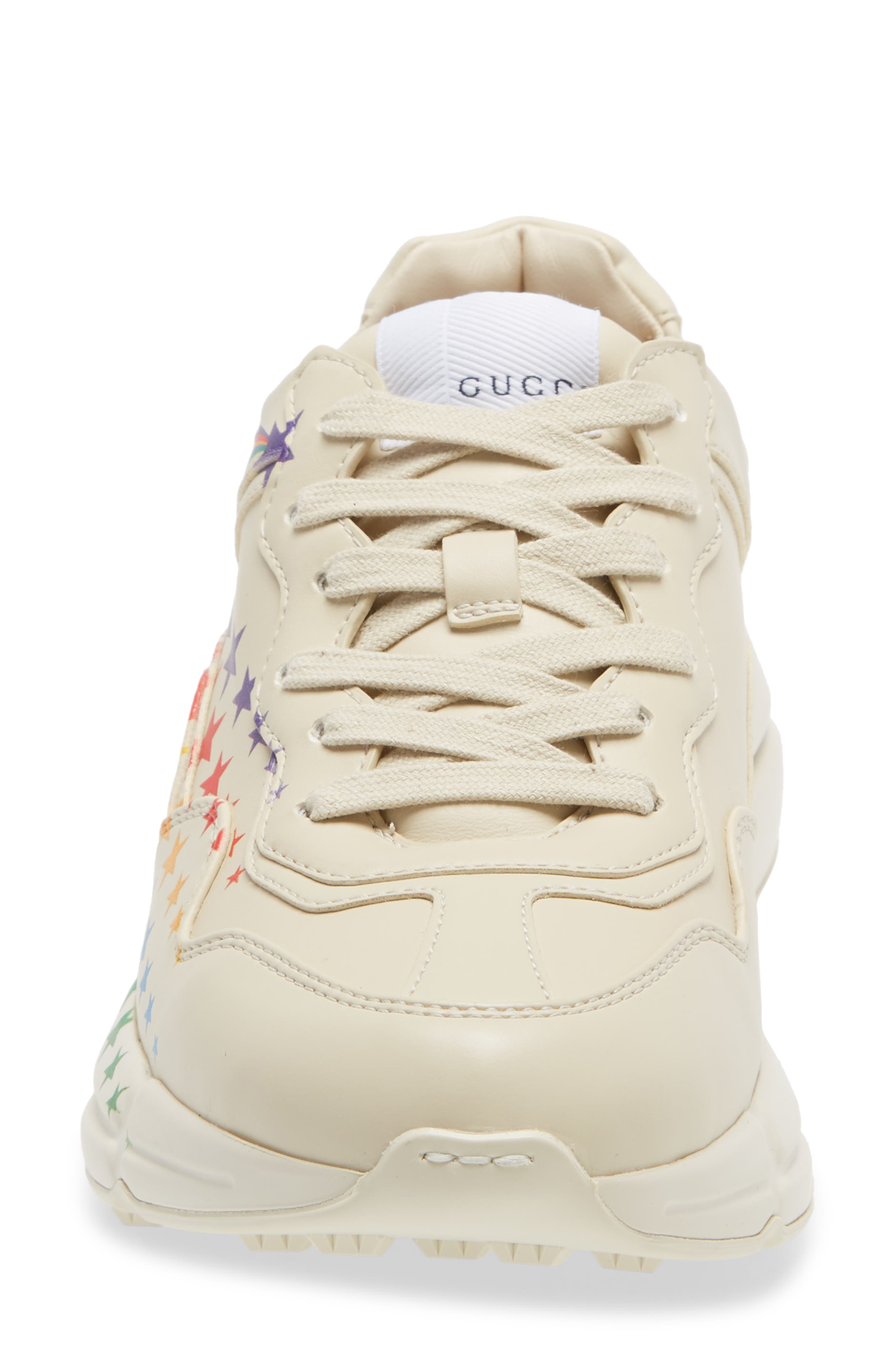 Gucci Rhyton Rainbow Stars Low Top Sneaker, Alternate, color, 