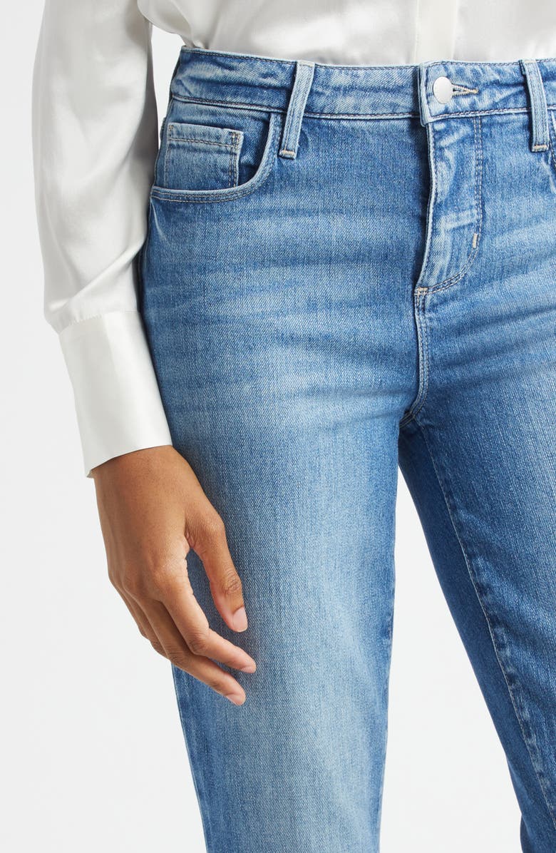 L'AGENCE Ruth Raw Hem Straight Leg Jeans, Alternate, color, Kona