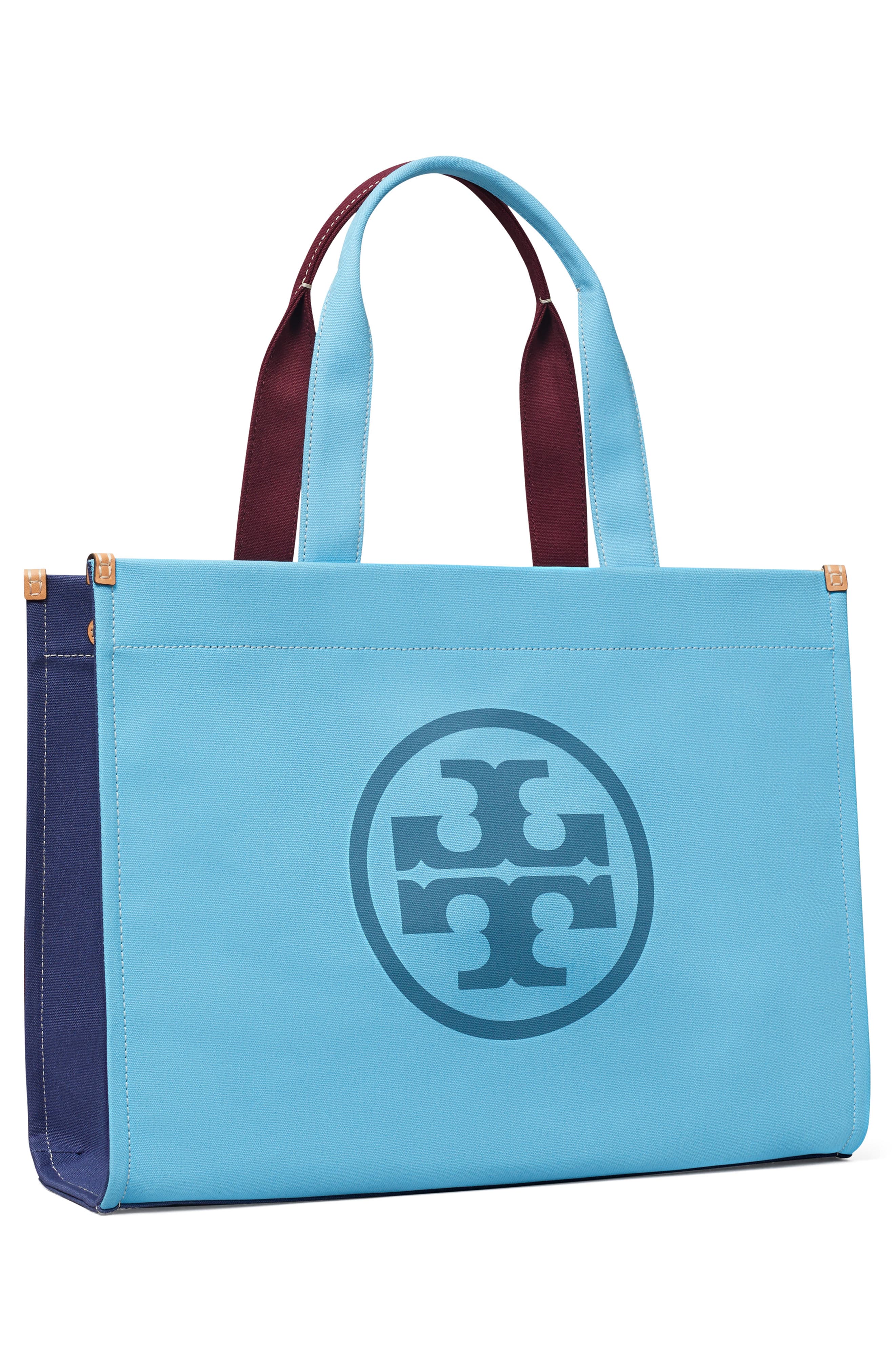 Tory Burch Ella Colorblock Canvas Tote, Alternate, color, 
