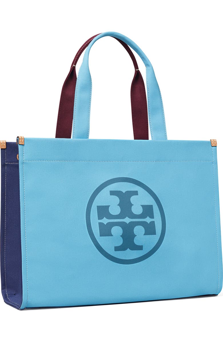 Tory Burch Ella Colorblock Canvas Tote, Alternate, color,