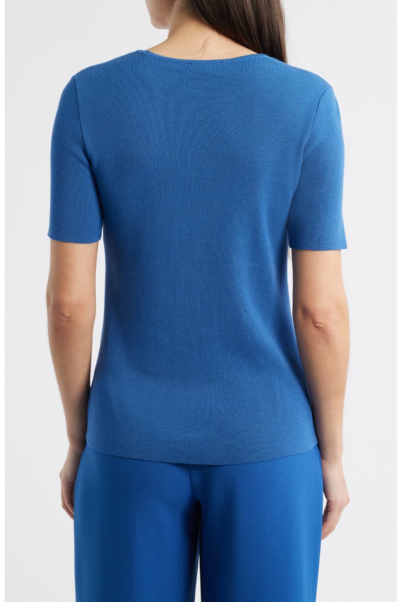 Short Sleeve Sweater, Alternate, color, RIVERSIDE BLUE