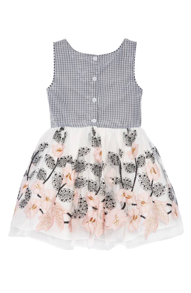 Pippa & Julie Gingham & Floral Embellished Dress, Alternate, color, 