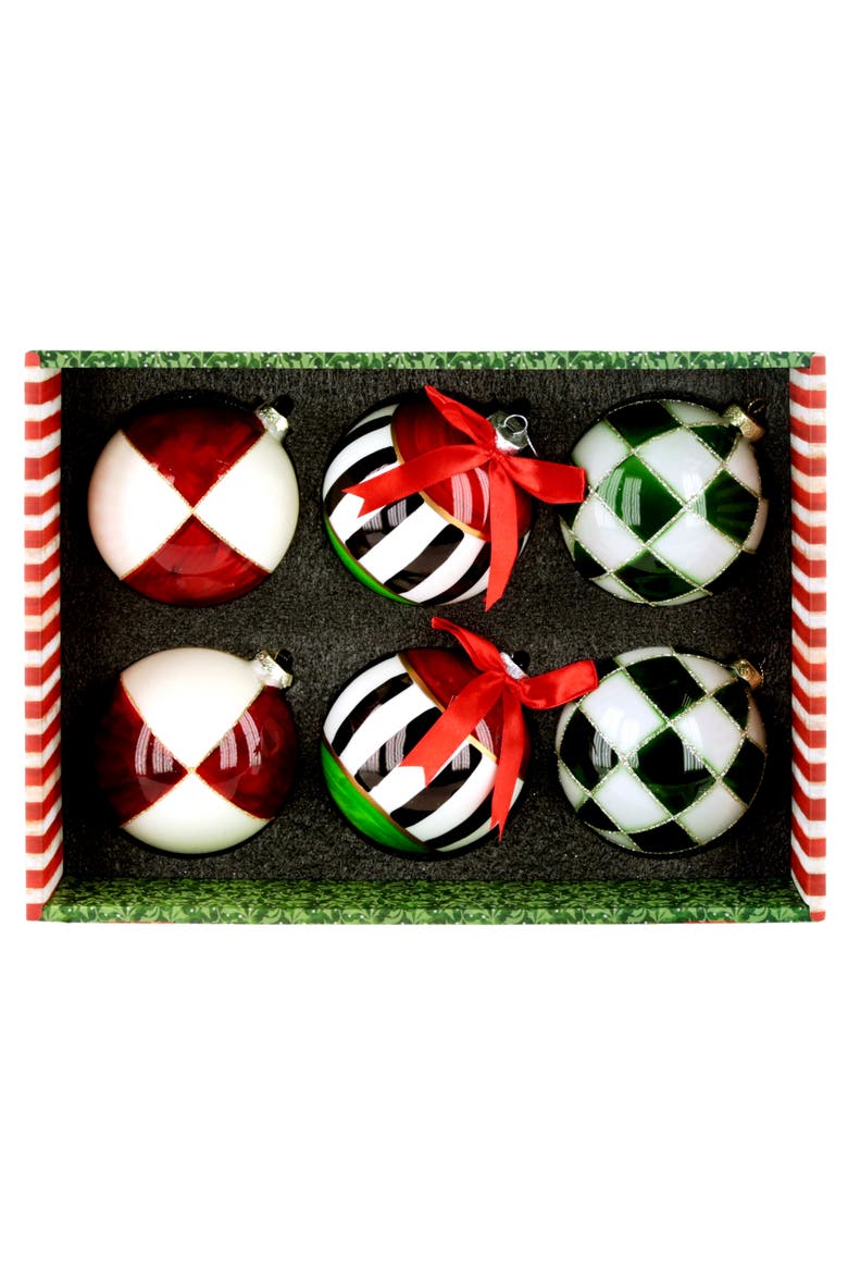 Christmas Ball Ornament, Box of 6, Alternate, color, Red