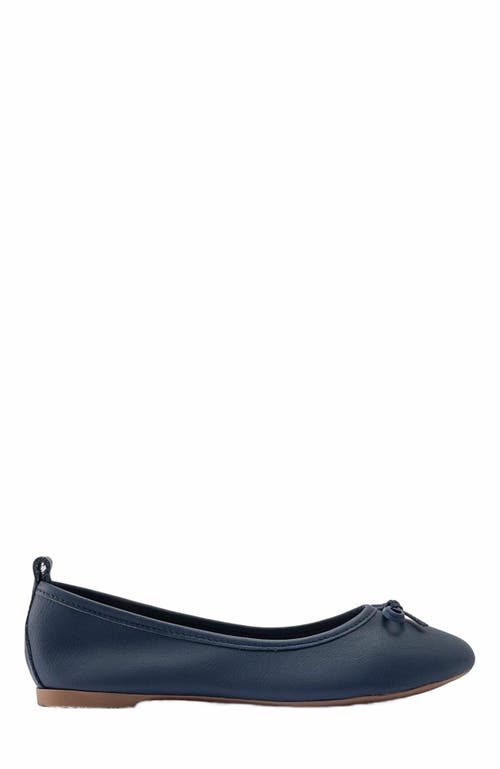 Forever & Always Shoes Florence Leather Ballerina Flats in Navy Blue Leather at Nordstrom, Size 8.5