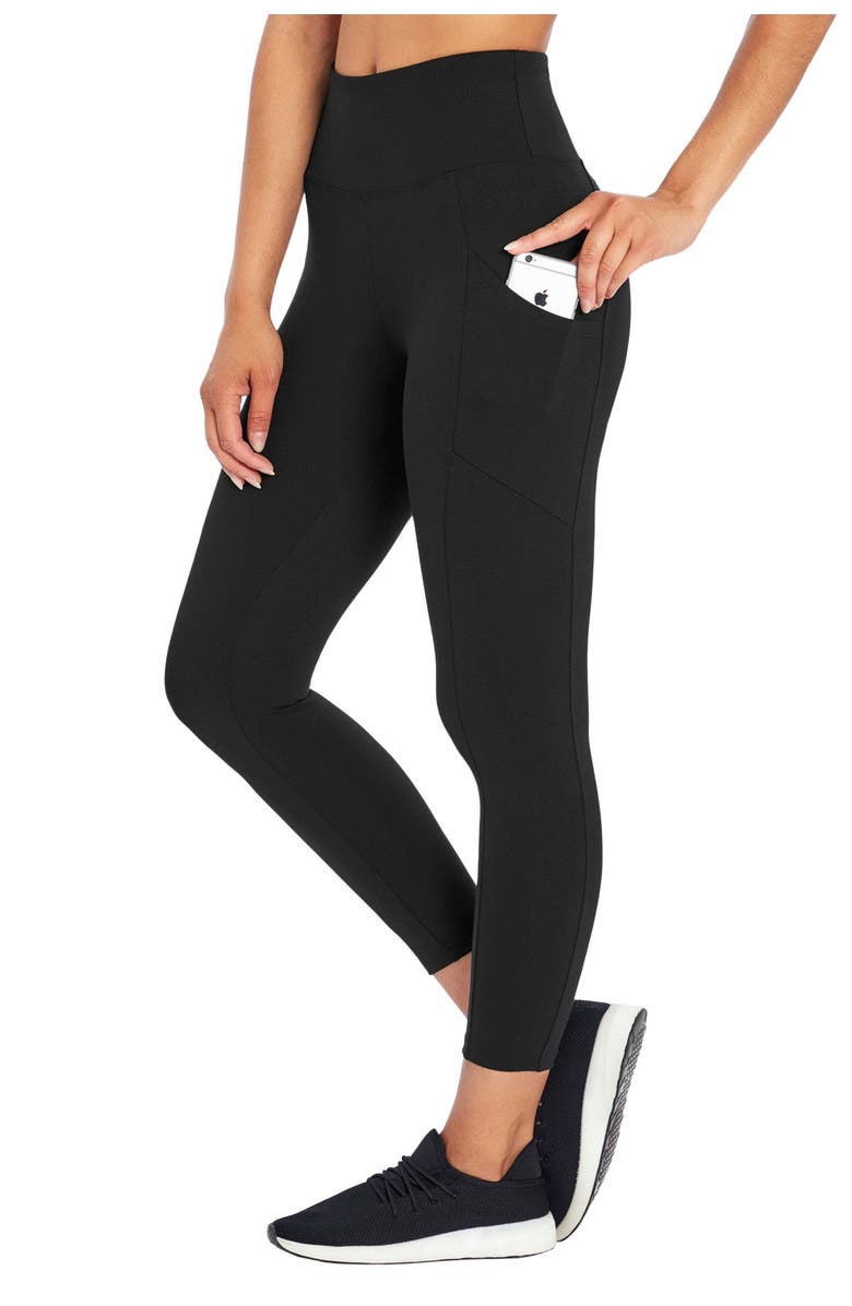 MARIKA Drew High Waist Crop Pocket Leggings, Alternate, color, Black