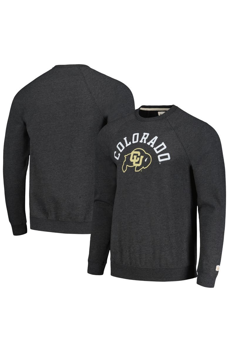 HOMEFIELD Men's Homefield Heather Charcoal Colorado Buffaloes Raglan Pullover Sweatshirt, Main, color, Heather Charcoal