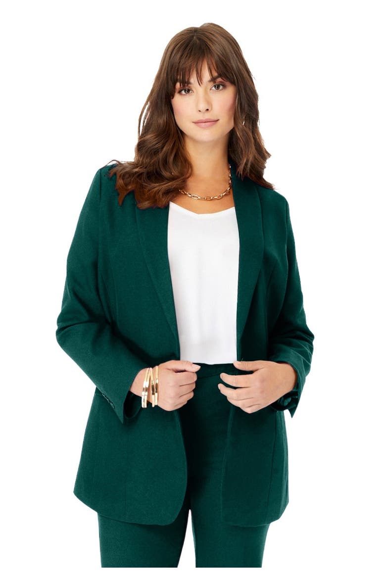 Plus Size Bendover Blazer, Main, color, EMERALD GREEN