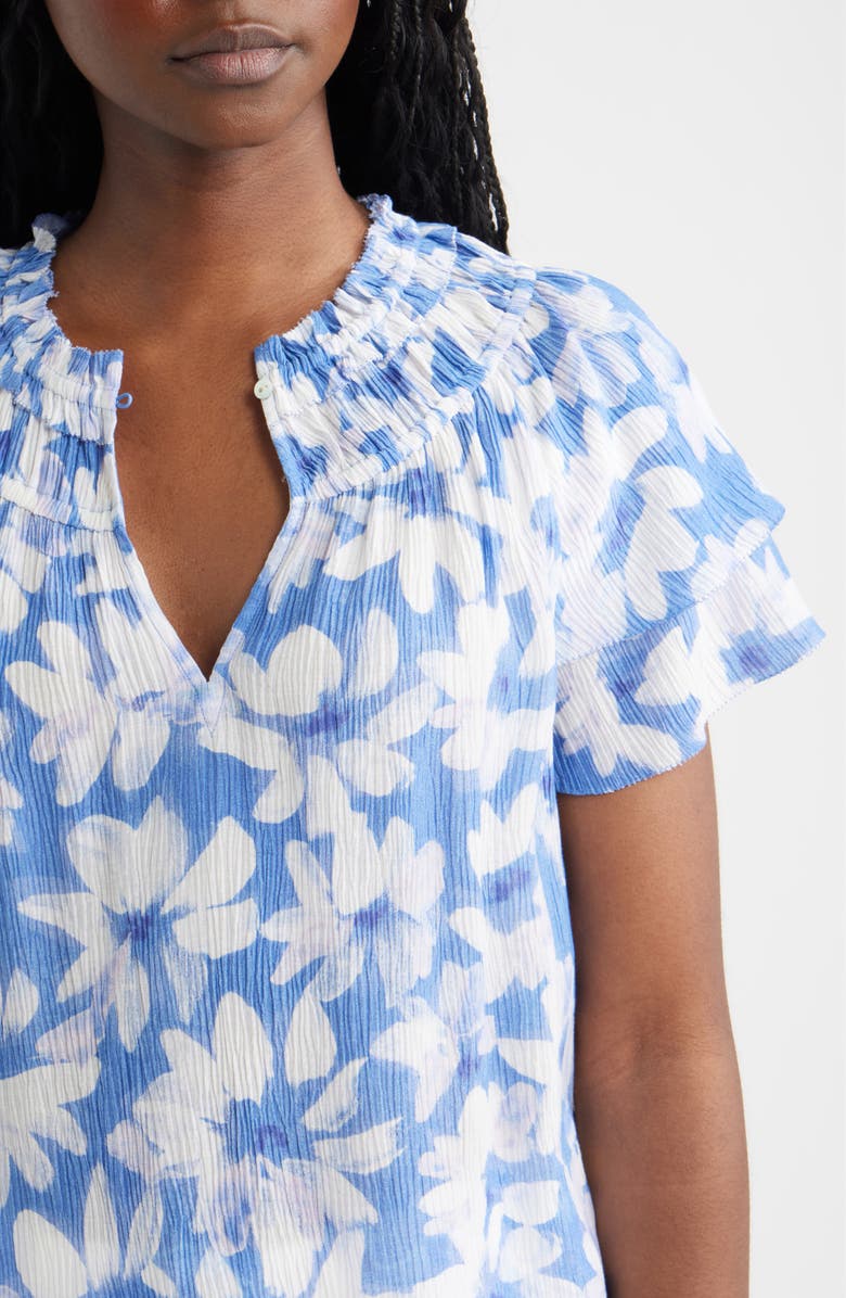 Rails Kamila Floral Crinkle Top, Alternate, color, Blue Amaranth