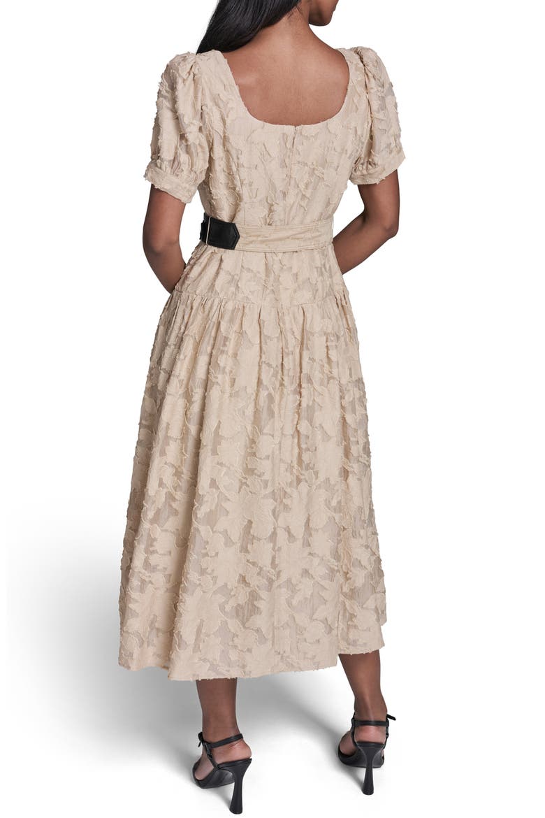 Belted Lace Midi Dress, Alternate, color, FRENCH BEIGE