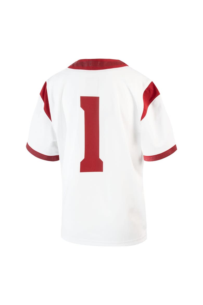 Youth Nike #1 White USC Trojans 1st Armored Division Old Ironsides Untouchable Football Jersey, Alternate, color, White