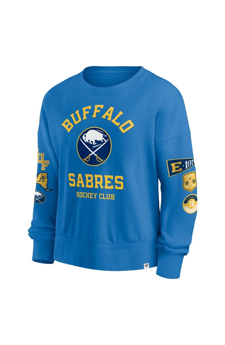 FANATICS Women's Fanatics Royal Buffalo Sabres Oversized Vintage Go Team Pullover Sweatshirt, Alternate, color,
