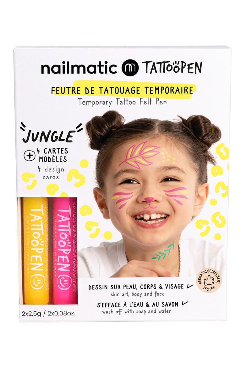 TattooPen Jungle Temporary Tattoo Felt Pen Kit, Main, color, MULTI