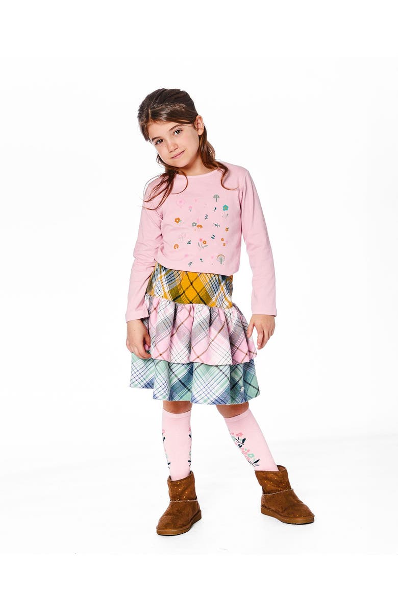 Deux par Deux Two-Tiered Flannel Skirt, Alternate, color,
